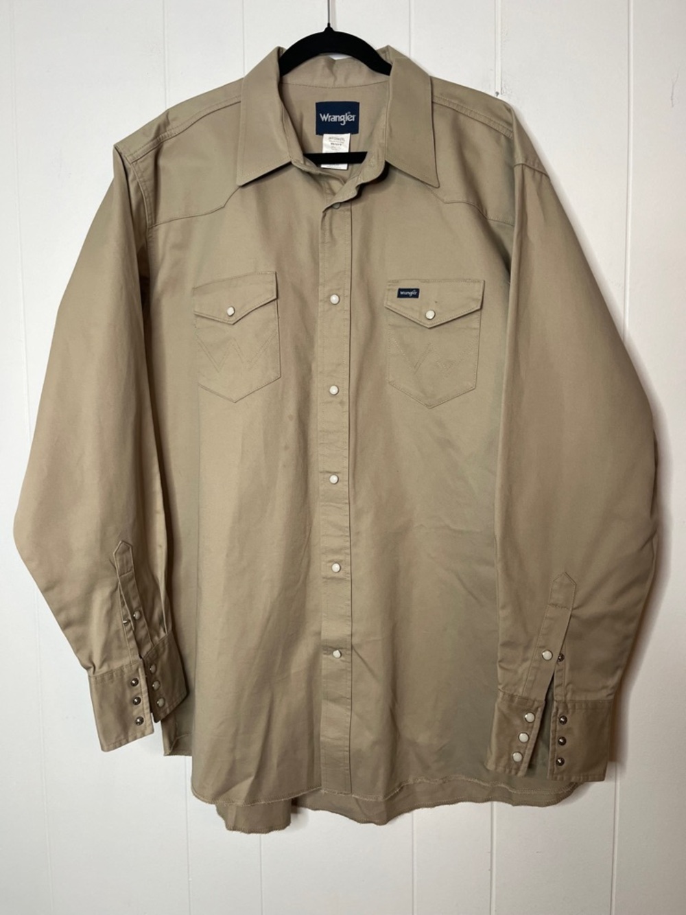 Wrangler Khaki Western Snap Shirt Men's 2XT